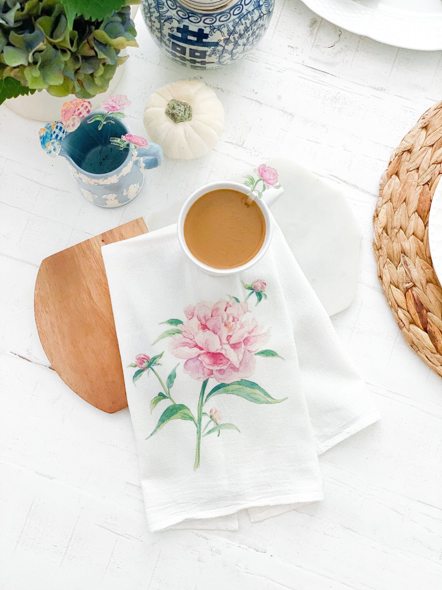 Peonies Tea Towel — Simply Jessica Marie | Simply Jessica Marie
