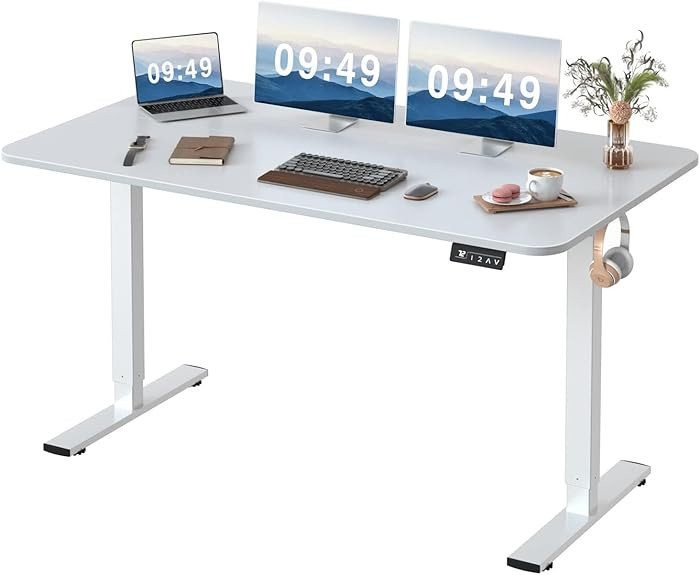 Furmax Electric Height Adjustable Standing Desk Large 55 x 24 Inches Sit Stand up Desk Home Offic... | Amazon (US)