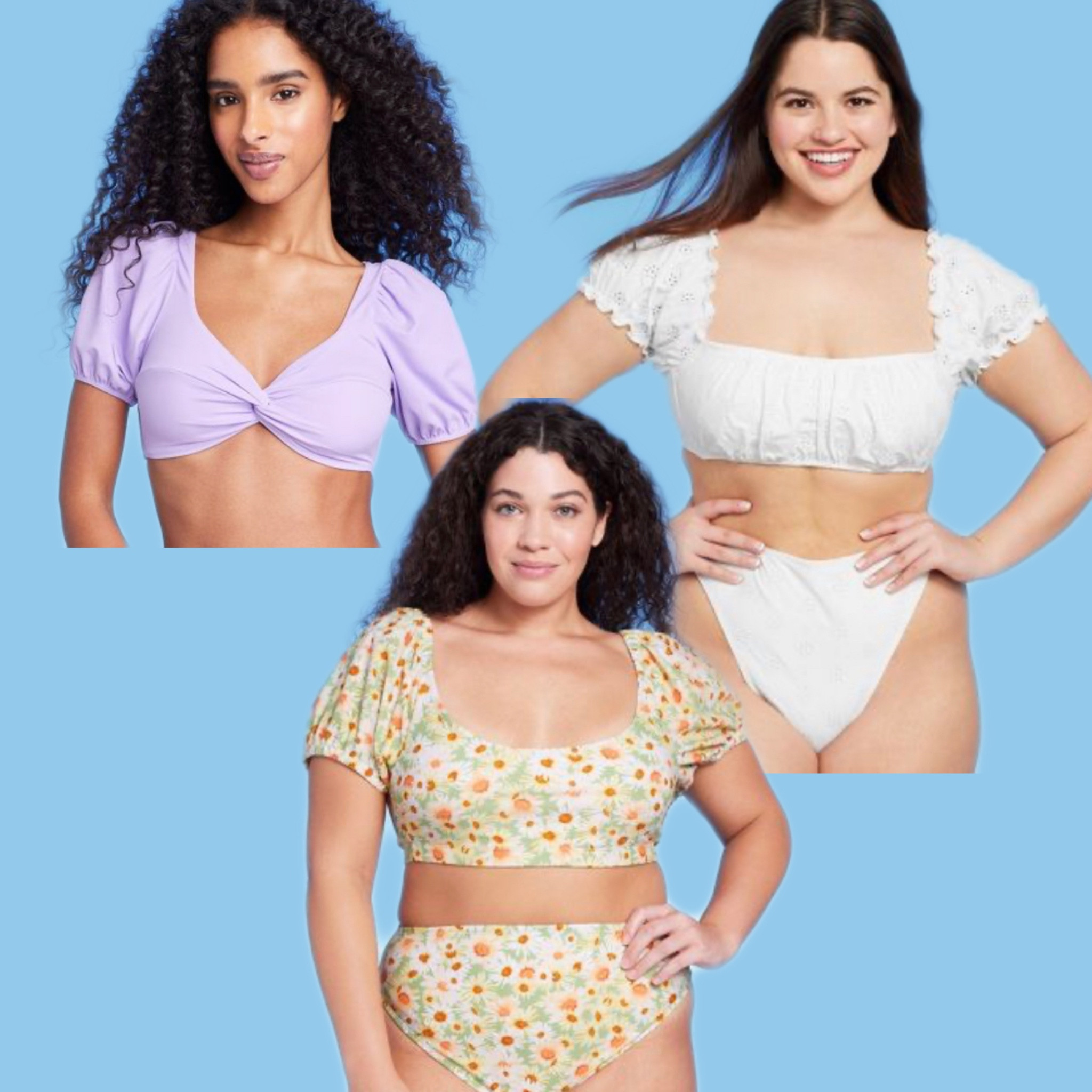 puff sleeve bikini tops from target