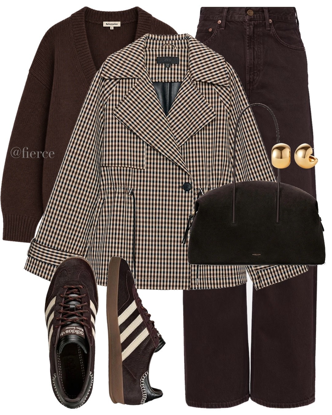 Brown jeans chocolate brown v neck sweater chocolate brown adidas sneakers chocolate suede doctor bag

#LTKuk #LTKautumn #LTKeurope