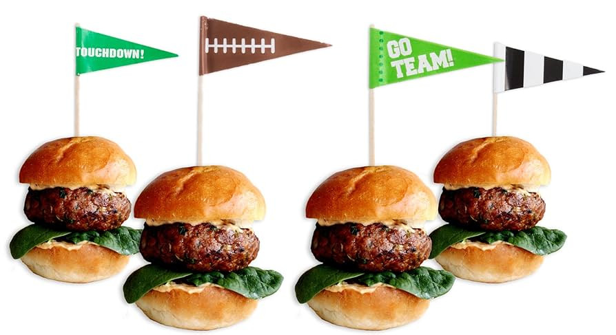 Multicolor Football Flag Wooden Food Picks - 2.5", 36 Pieces - Perfect for Game Day, Sports Parti... | Amazon (US)