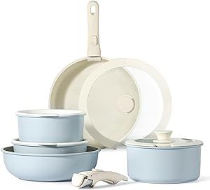CAROTE 11pcs Pots and Pans Set, Nonstick Cookware Set Detachable Handle, Induction Kitchen Cookwa... | Amazon (US)