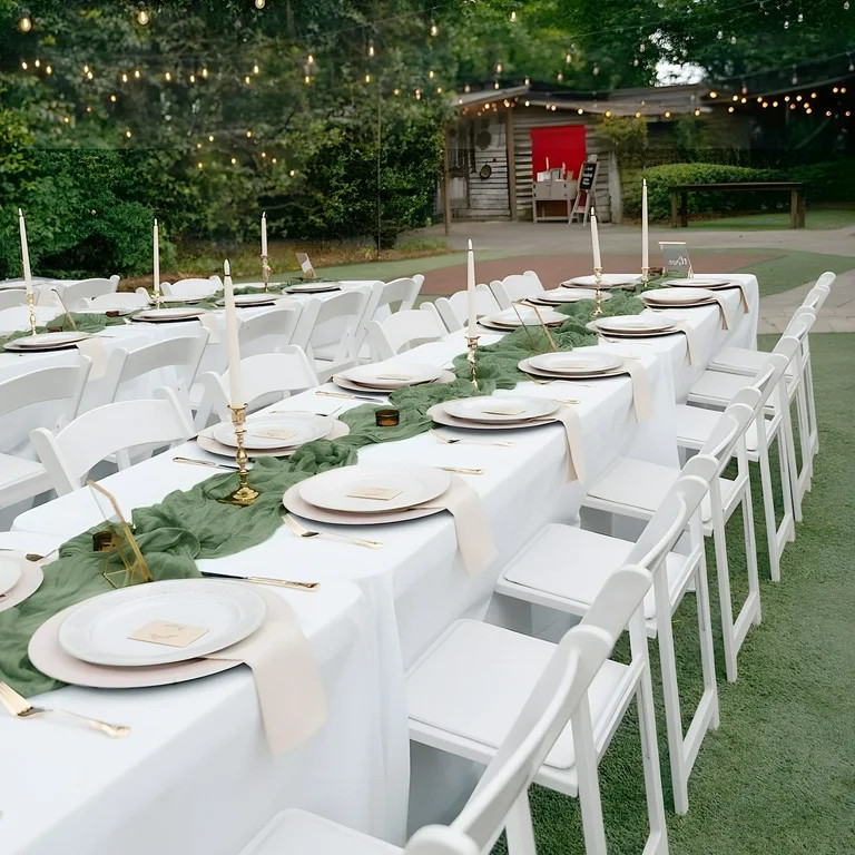 Parojati 1 Pcs Cheesecloth Table Runner - 35*240 inch Boho Gauze Rustic Sheer Table Runners for D... | Walmart (US)