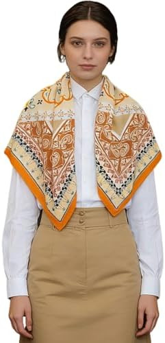 35" Head Scarf Large Square Scarf Like Cotton Hairscarf Fashion Scarves Bandana Night Sleeping Wr... | Amazon (US)