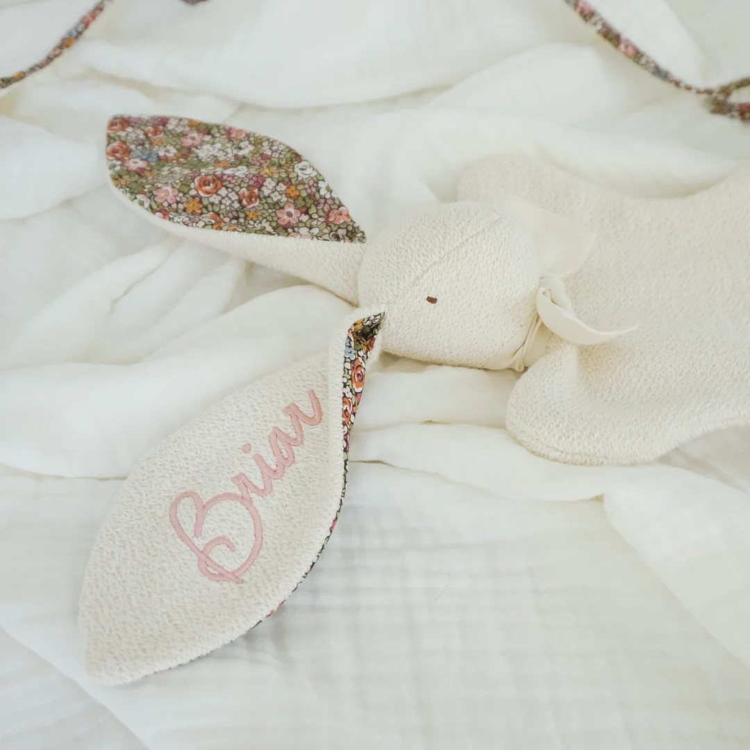 Heirloom Bunny Lovey Personalized Gift Organic Cotton Liberty of London emma Louise - Etsy | Etsy (US)
