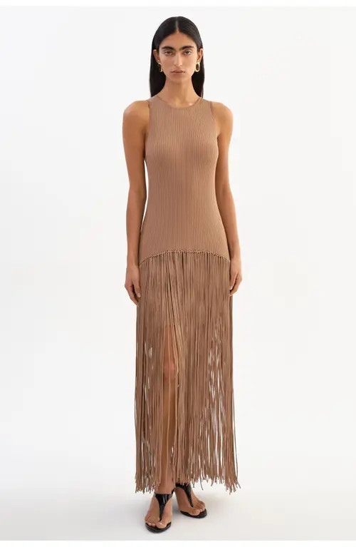 LAMARQUE Adelita | Shimmery Rib Knit Maxi Dress in Bronze at Nordstrom, Size Medium | Nordstrom
