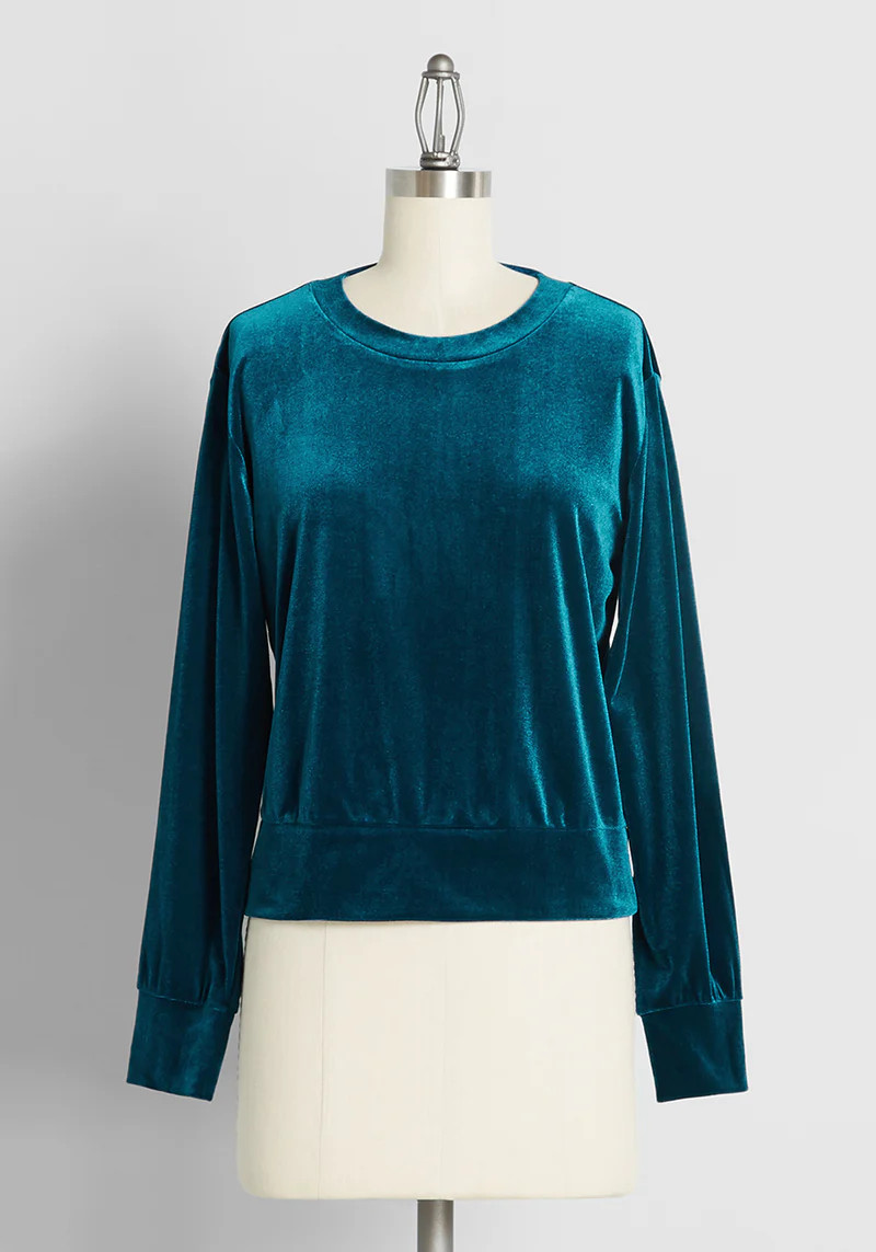 Touch and Go Velour Pullover Sweatshirt | ModCloth