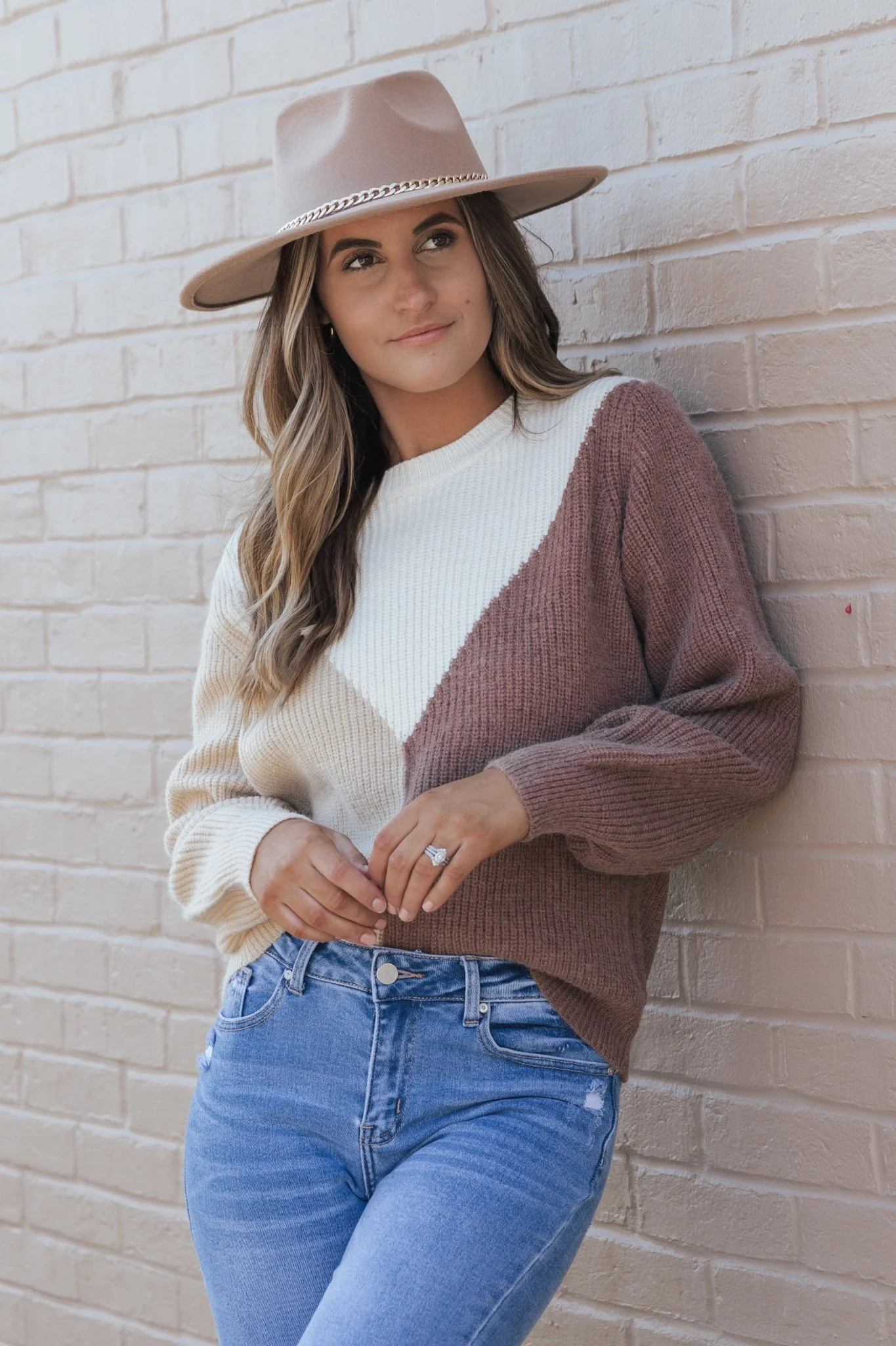 Camel Combo Long Sleeve Sweater | Magnolia Boutique | Magnolia Boutique