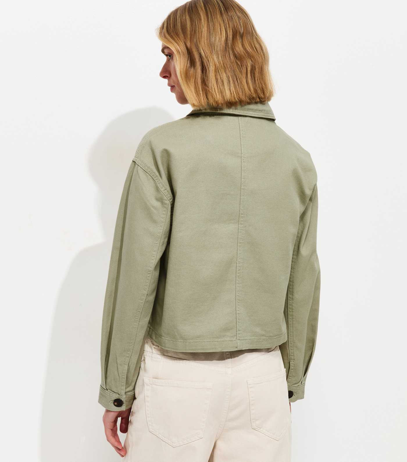 Light Khaki Flap Pocket Cotton Shacket | New Look | New Look (UK)
