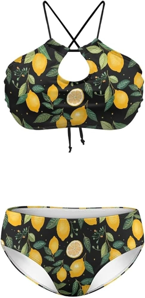 chaqlin Modest Bikini Sets for Women Sexy Two Piece Swimsuit Halter Neck String Low Waisted Bathi... | Amazon (US)