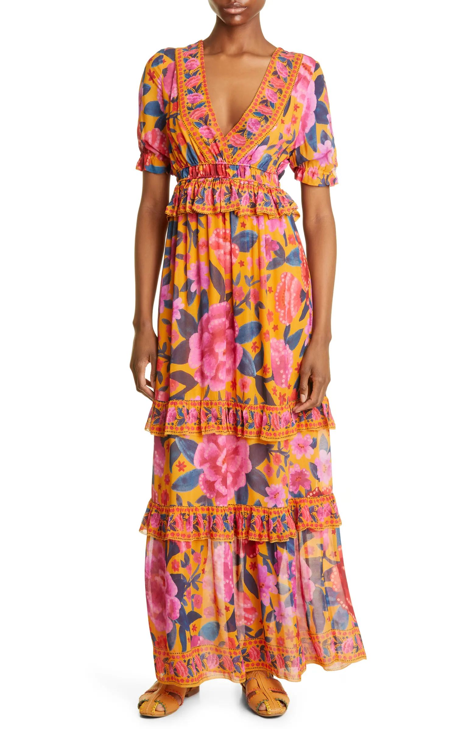 Floral Dream Short Sleeve Maxi Dress | Nordstrom