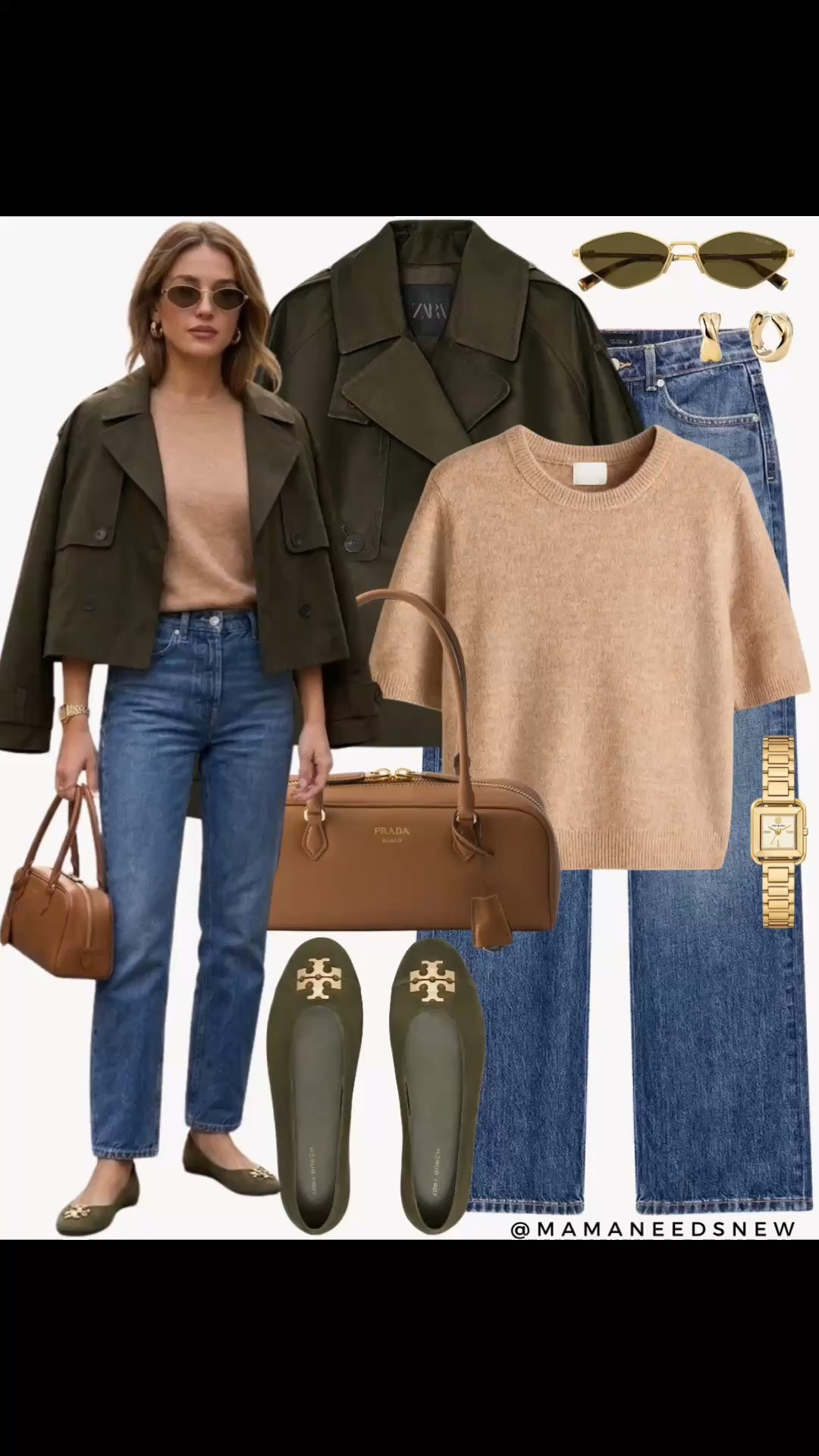 Early fall outfit with a short trench coat, knit tee, jeans, suede flats, shoulder bag 🤎

#LTKootd #LTKSeasonal #LTKSaleAlert