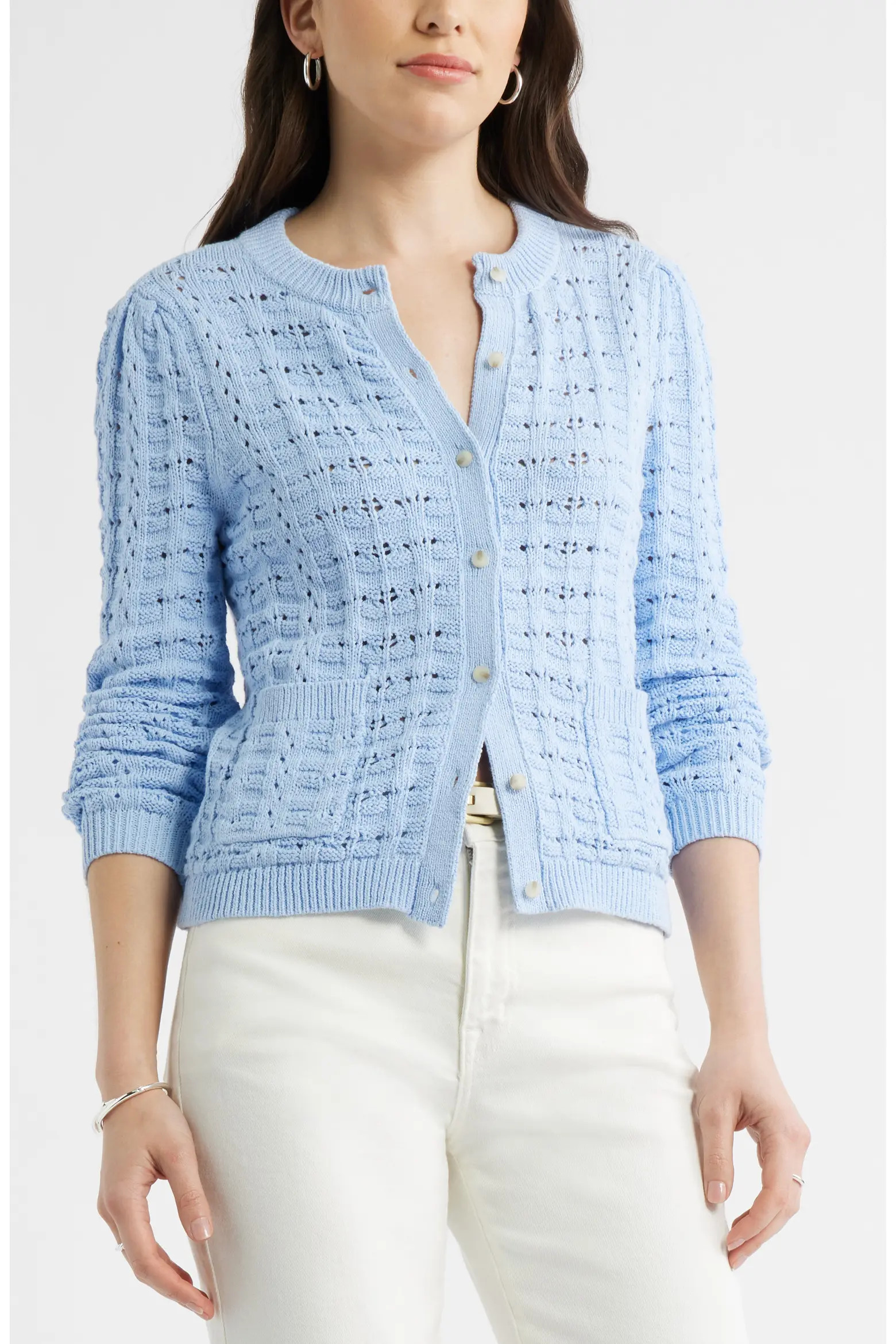 Pointelle Stitch Cotton Cardigan (Women) | Nordstrom | Nordstrom