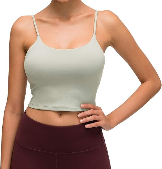 Lemedy Women Padded Sports Bra Fitness Workout Running Shirts Yoga Tank Top | Amazon (US)