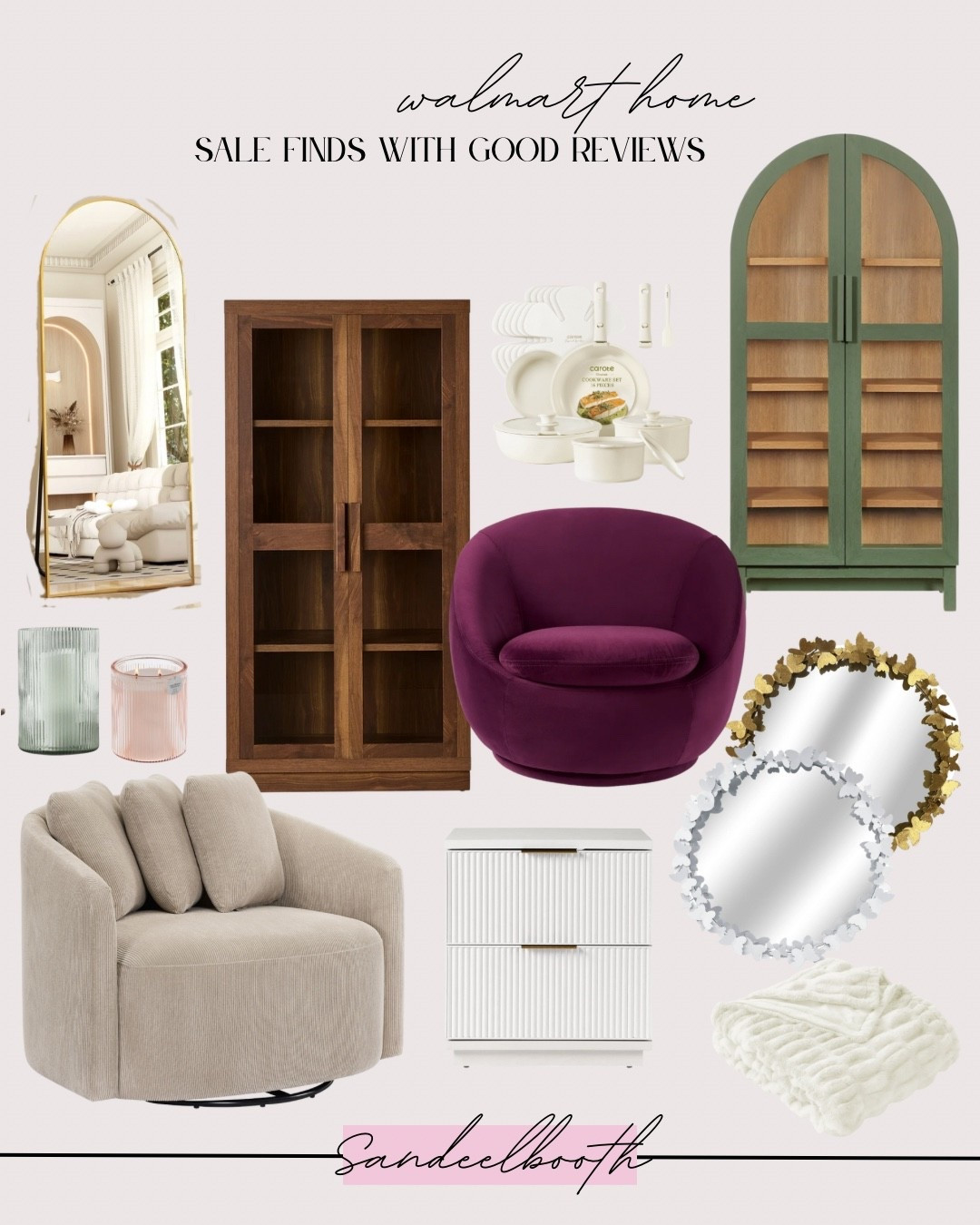 ✨Walmart Home Sale Finds You’ll Love ✨
Sharing my favorite Walmart home decor and furniture on sale—each with amazing reviews! From cozy swivel chairs to statement mirrors, arched cabinets, luxe throw blankets, and stylish dinnerware, these pieces are perfect for a home refresh without breaking the bank.

Tap to shop these Walmart home deals, including:
🛋️ Neutral swivel chair
💜 Plum accent chair
🌿 Green arched bookcase
🍽️ White ceramic cookware set
🪞 Gold + silver statement mirrors
🪟 Ribbed nightstand
🕯️ Cozy candles + decor accents

Everything is under budget, on trend, and top-rated. Don’t miss out—these deals won’t last long!

#walmarthome #homedecorfavorites #walmarthomefinds #homedecoronabudget #ltkhome #salealert #budgetfriendlydecor #interiorstyle #walmartfinds #ltkfinds #furnituredeals #modernhome #cozyhomestyle

#LTKHome #LTKFindsUnder50 #LTKSaleAlert