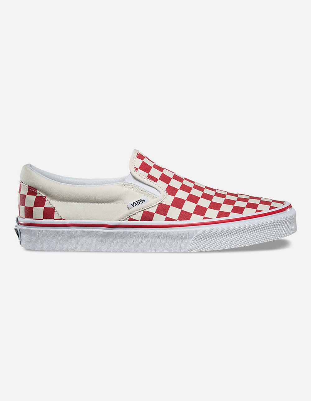 VANS PRIMARY CHECK SLIP-ON RED & WHITE SHOES | Tillys