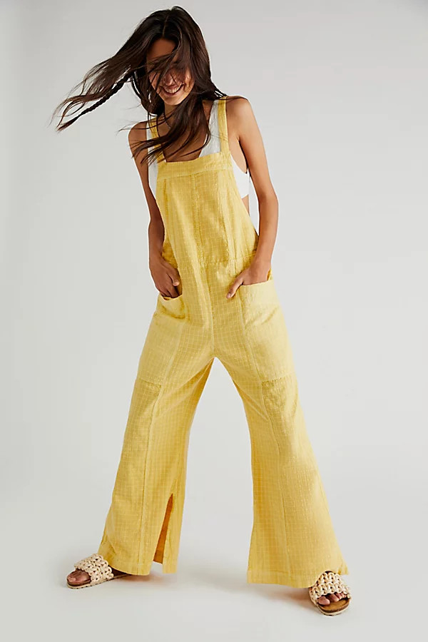 Savannah Overalls by Free People, Yellow Light, L | Free People (Global - UK&FR Excluded)