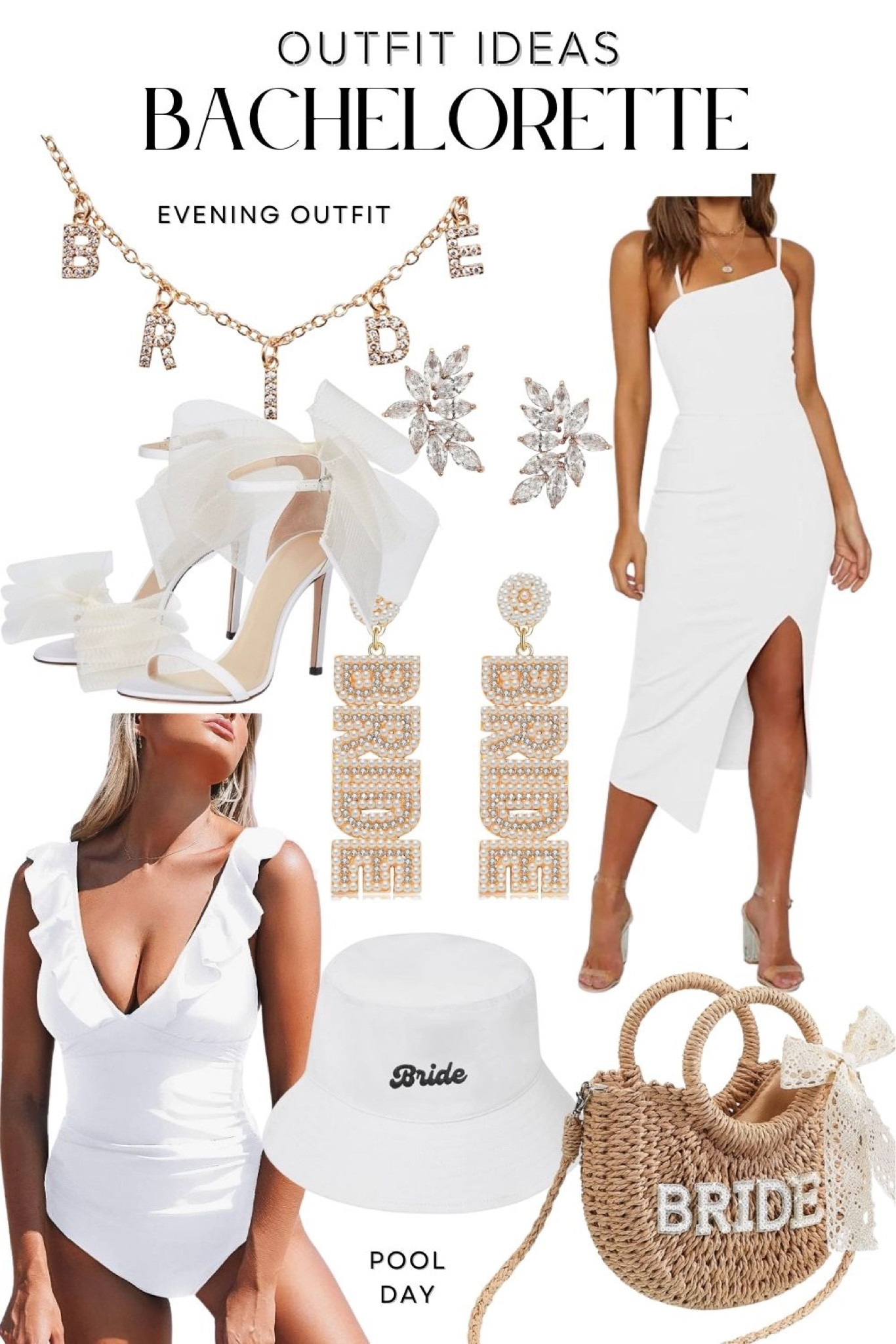Bachelorette party outfit ideas for the bride from Amazon. Pool party to evening 


#bacheloretteparty #bridetobe #bachelorette #bachparty #bacheloretteoutfits 

#LTKFind #LTKFestival #LTKwedding