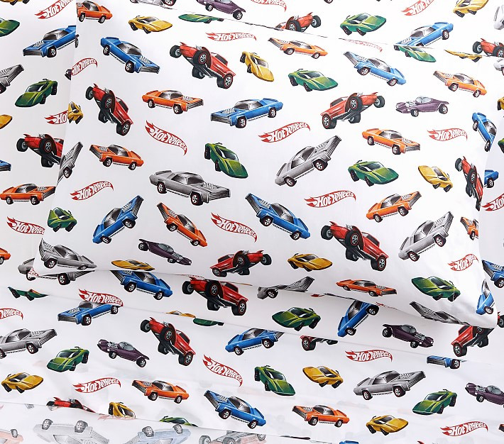 Hot Wheels™ Organic Sheet Set & Pillowcases | Pottery Barn Kids