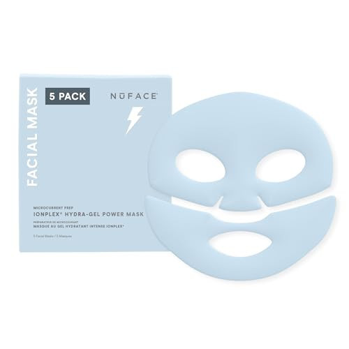 NuFACE IonPlex Hydra-Gel Power Mask - Hydrogel Korean Face Mask to Help Boost Hydration, Smooth Fine Lines & Enhance Microcurrent Results - Reveals a Dewy, Glass Skin Glow (5 Count) | Amazon (US)