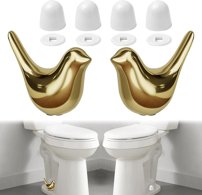 2Packs Ceramic Gold Birds Toilet Bolt Caps & 4Packs Universal Toilet Bolt Covers, Bathroom Decora... | Amazon (US)