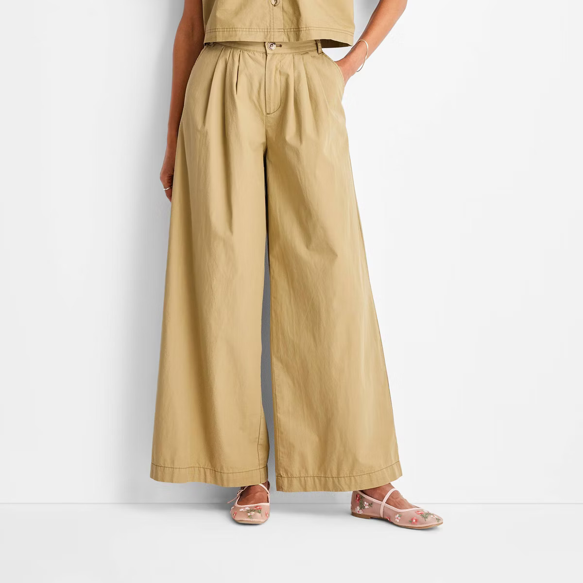 Women's High Rise Wide Leg Pleated Pants - Future Collective | Target