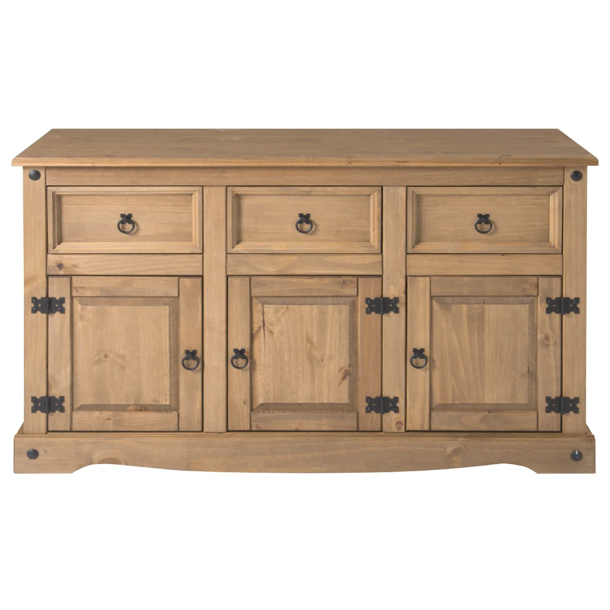 Cortavious 49.25'' Wide 3 Drawer Pine Solid Wood Sideboard | Wayfair North America