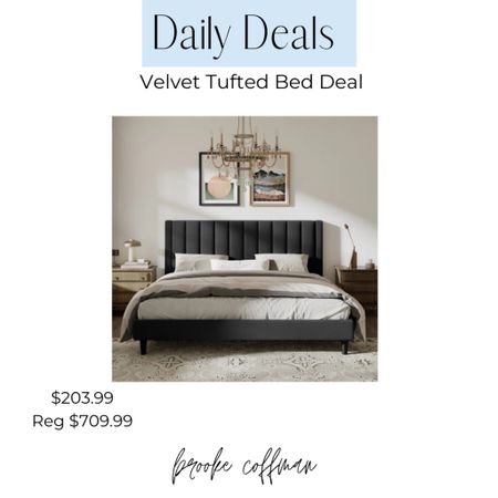 Tufted Velvet bed on sale - all sizes are on a huge discount and vary just slightly on the prices (this is the queen pricing) 

Bedroom furniture 

#LTKfamily #LTKhome #LTKsalealert