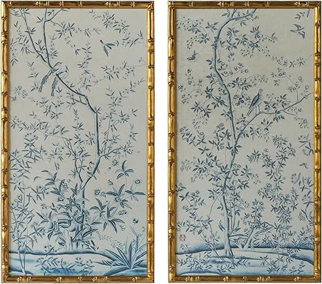 HongFengtang Chinese Rice Paper Print China Flower And Bird Bamboo Frame 19.5 X 35.8 Inches (B) | Amazon (US)