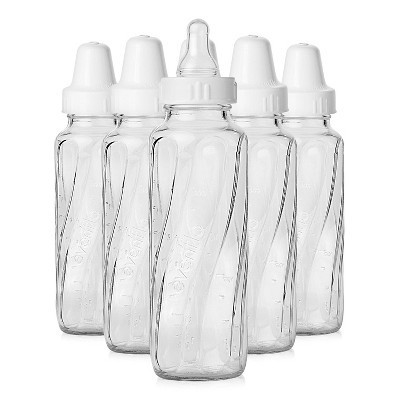 Evenflo Classic Glass Baby Bottle - Clear - 8oz/6pk: BPA-Free, Silicone Nipple, Slow Flow | Target