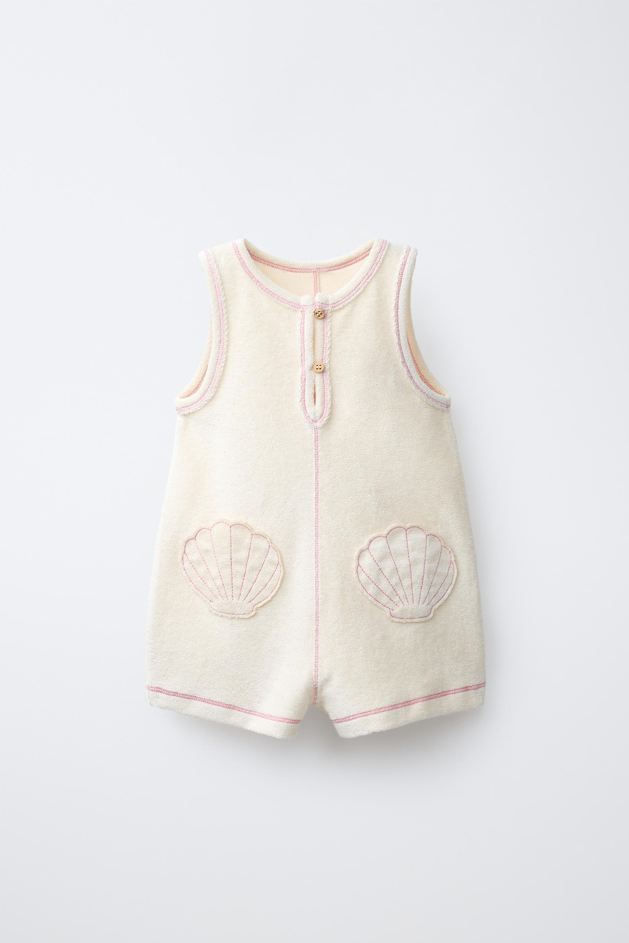 TOWELLING PLAYSUIT WITH SHELL POCKETS | Zara UK