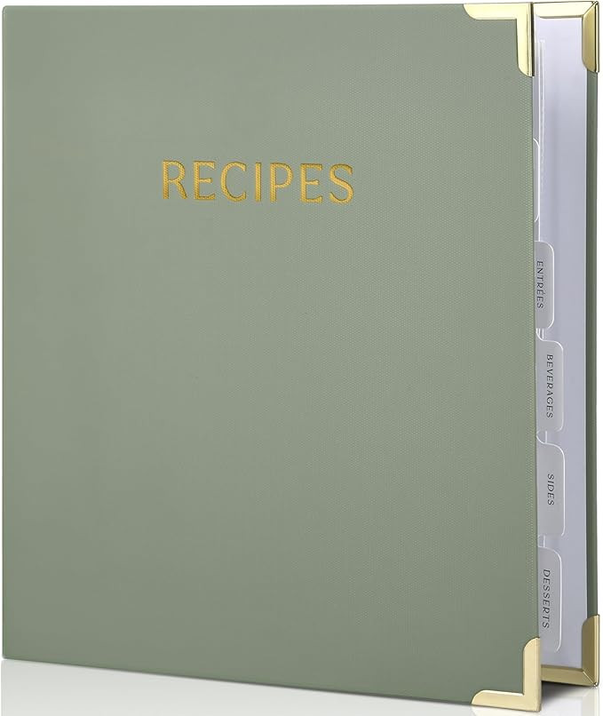 Aesthetic Recipe Binder with Polyester Waterproof cloth Cover - The Perfect Recipe Book with Plas... | Amazon (US)