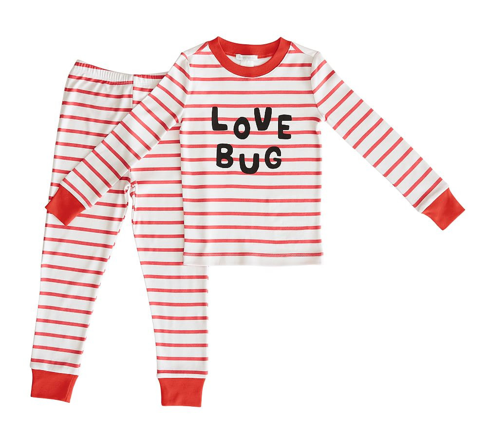 Love Bug Organic Pajama Set, 8, Red Multi | Pottery Barn Kids