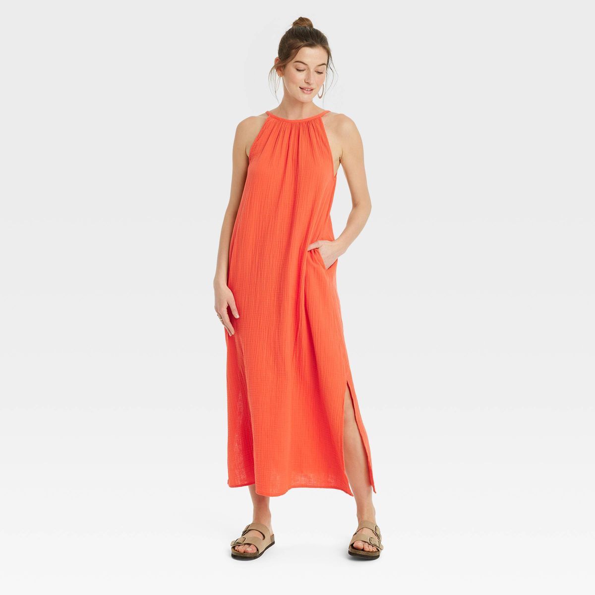 Women's Scoop Back Maxi Shift Dress - Universal Thread™ Red S | Target