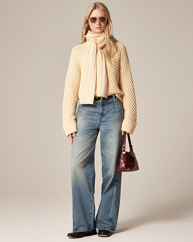 Cashmere cable-knit scarf | J. Crew US