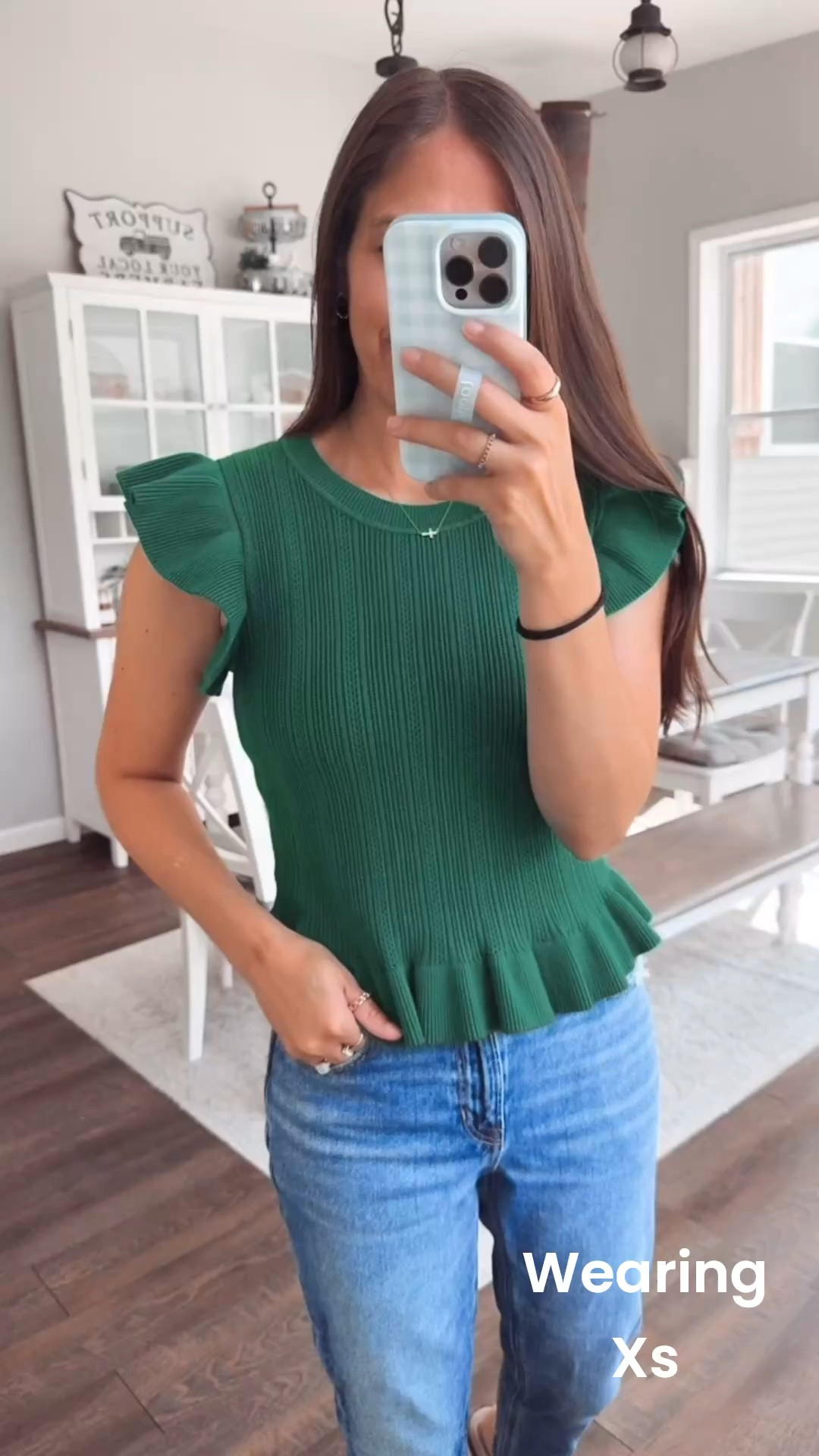 Love this Kelly green for fall! @shoplivinginyellow wearing XS

#LTKgrwm #LTKmomlife #LTKootd
