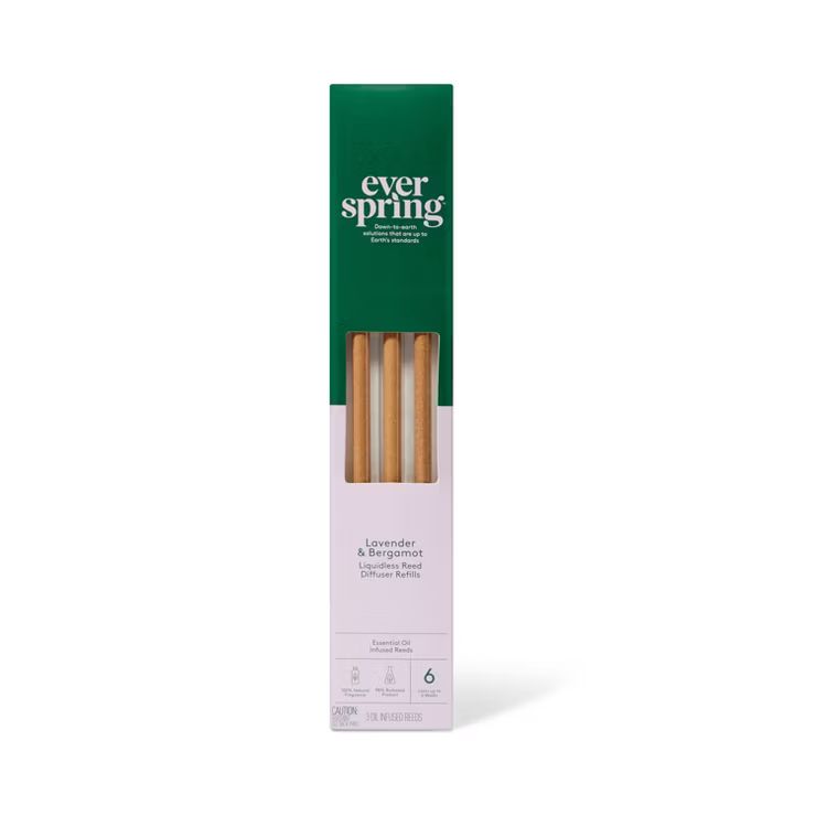 Lavender & Bergamot Liquidless Reed Diffuser Refills - 3ct - Everspring™ | Target