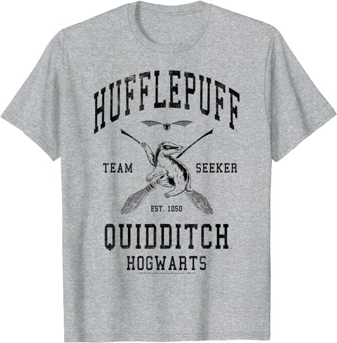 Harry Potter Hufflepuff Team Seeker Hogwarts Quidditch T-Shirt | Amazon (US)