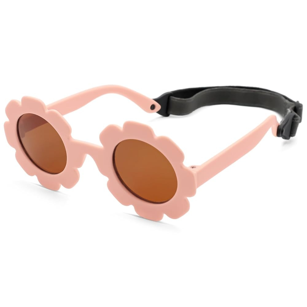 LOJUDI Baby Sunglasses Polarised with Strap Cute Flower UV400 Protection for Newborn Infant Girls... | Amazon (UK)
