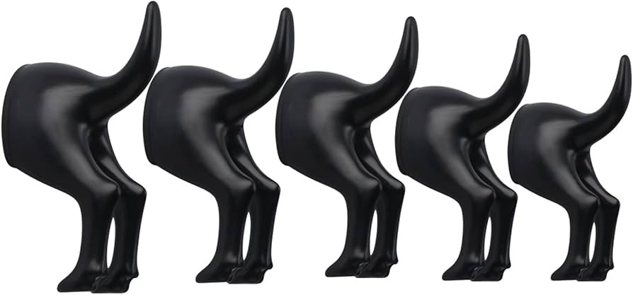 CRSWHA 5 Pack Dog Tail Coat Hooks for Wall,Black Plastic Wall-Mounted Hat Hanger Butt Hook,Cute T... | Amazon (US)