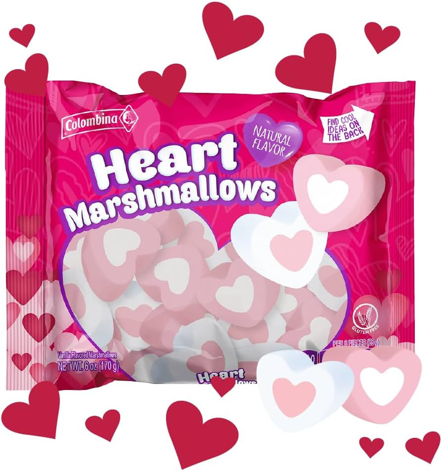 Amazon.com : Colombina Heart Marshmallows, The Perfect Valentines Candy Gift for Friends, Family,... | Amazon (US)