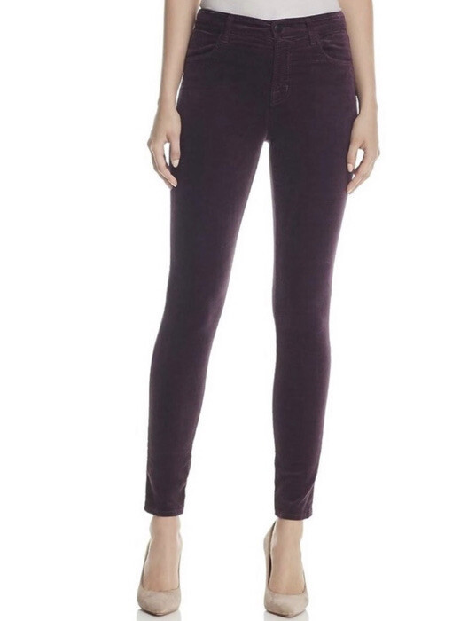 J BRAND Maria Velvet High Rise Skinny Jeans Pants Womens 25 Purple Aubergine  | eBay | eBay US