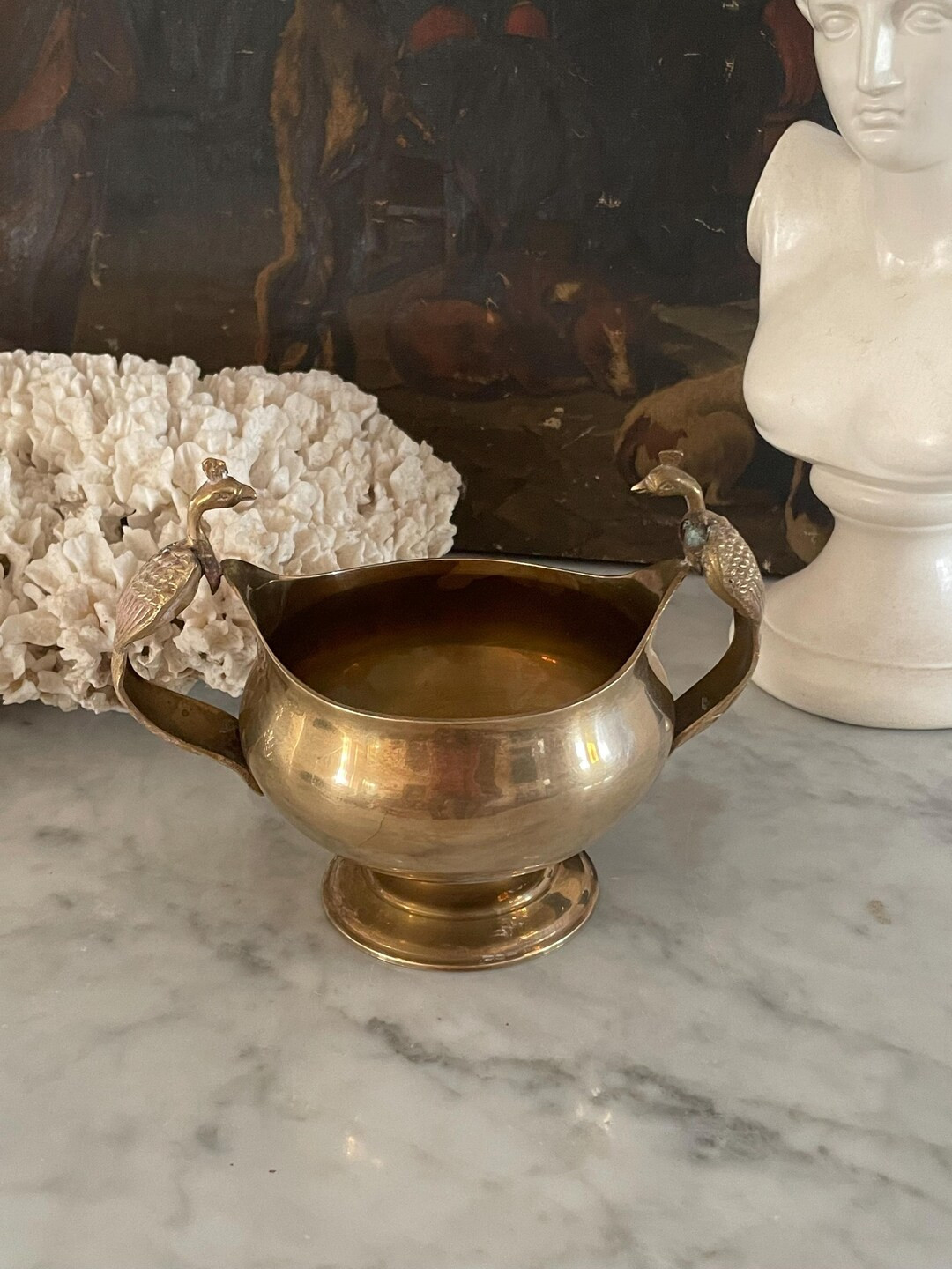 Vintage Decorative Brass Footed Bowl. Traditional. Cottage. Home Decor. - Etsy | Etsy (US)