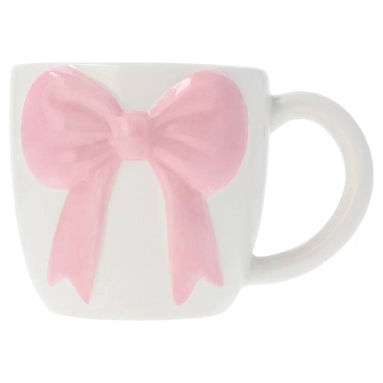 Bow Mug, Pink and White, Mother's Day by Way To Celebrate | Walmart (US)