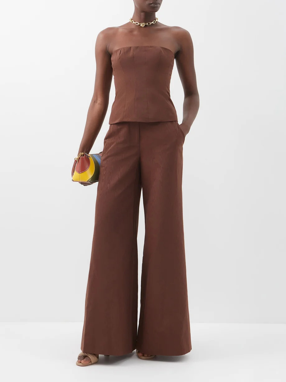Oak moiré wide-leg trousers | Staud | Matches (US)