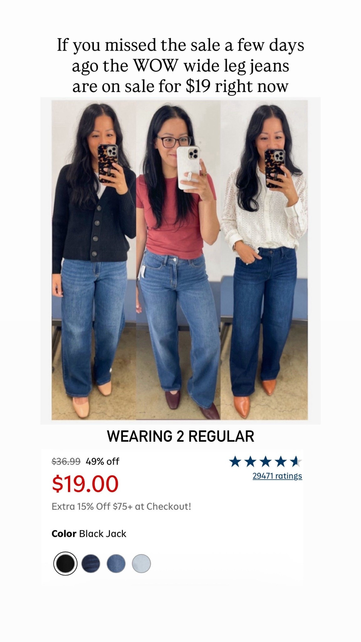 Old Navy High waisted WOW wide leg jeans
Size 2 regular


#LTKOver40 #LTKSaleAlert #LTKFindsUnder50