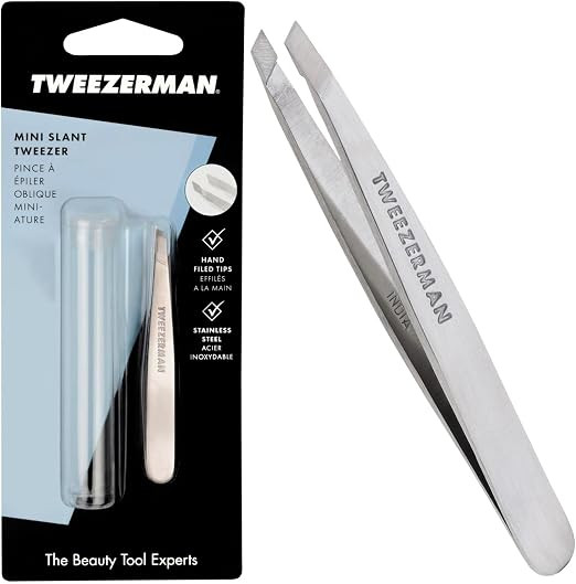 Tweezerman Mini Slant Tweezer, Professional Stainless Steel Precision Tweezers for Facial Hair an... | Amazon (UK)