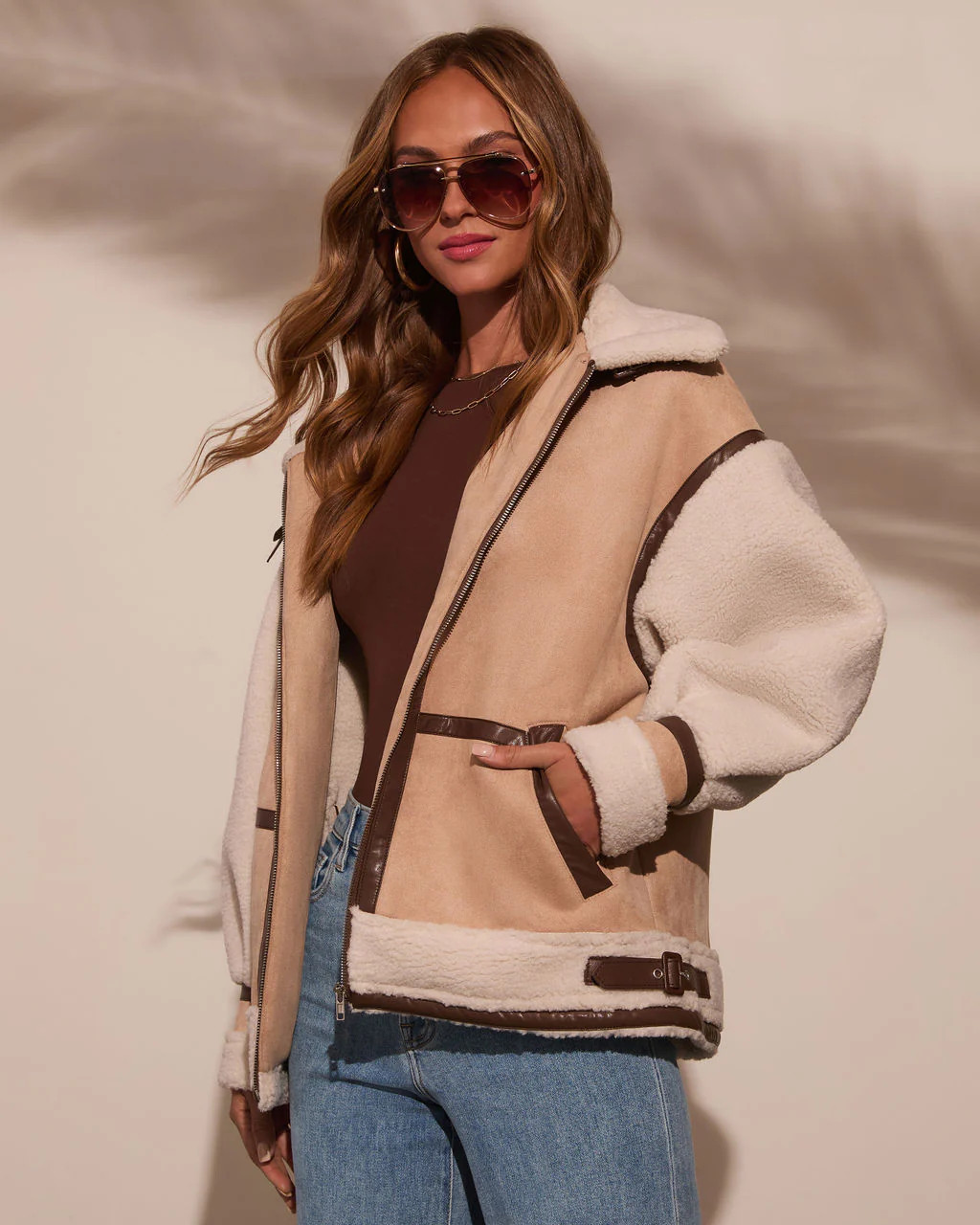 No Chill High Neck Suede Belted Jacket | VICI