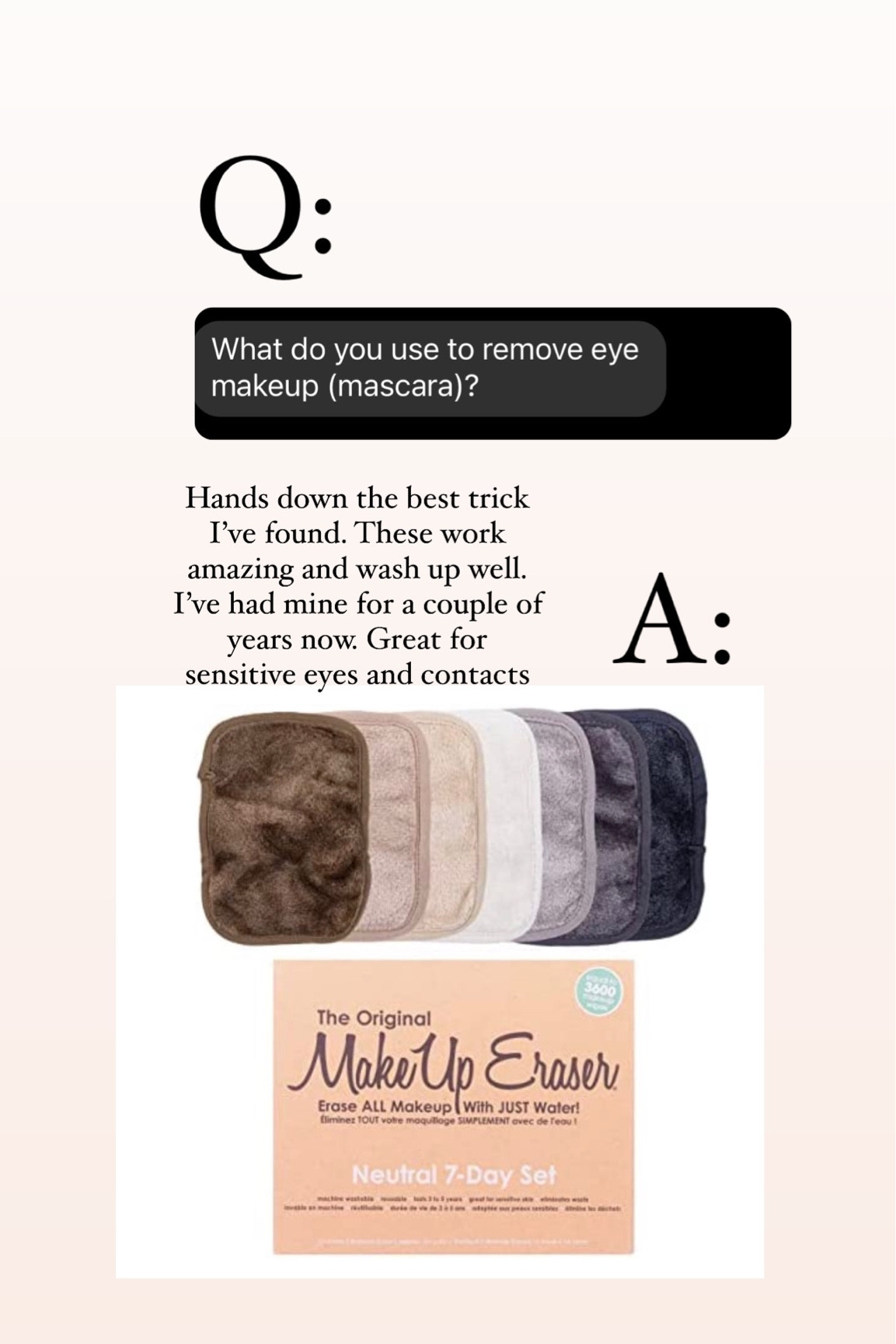 Makeup erasers are amazing and take all my eye makeup away with just water 

#LTKunder50 #LTKtravel #LTKbeauty