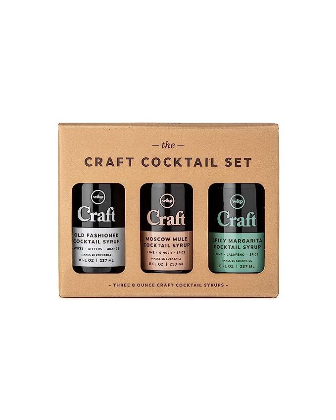 W&P Craft Cocktail Syrup Set, Old Fashioned, Moscow Mule, Spicy Margarita | Variety Pack, 8 Ounce... | Amazon (US)